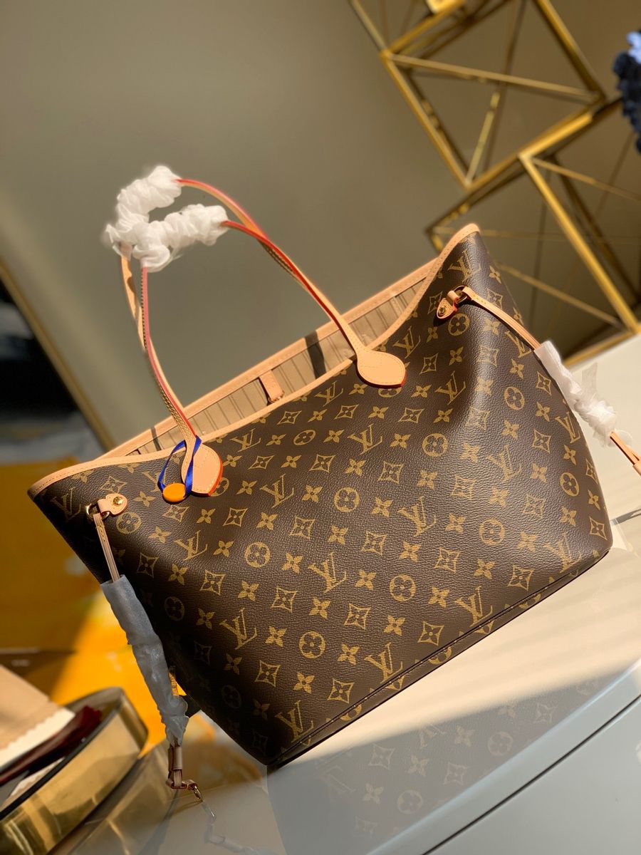 Classic Brown Monogram Tote Bag with Pouch