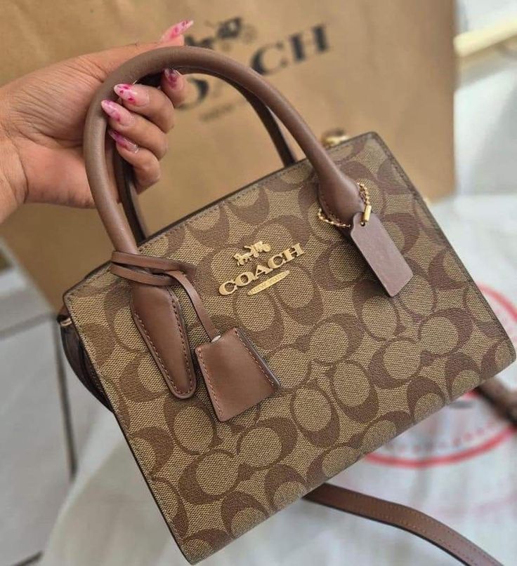 Classic Brown Signature Print hand Bag with Adjustable Strap