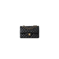 Elegant Black Quilted Shoulder Bag with Gold Chain Strap