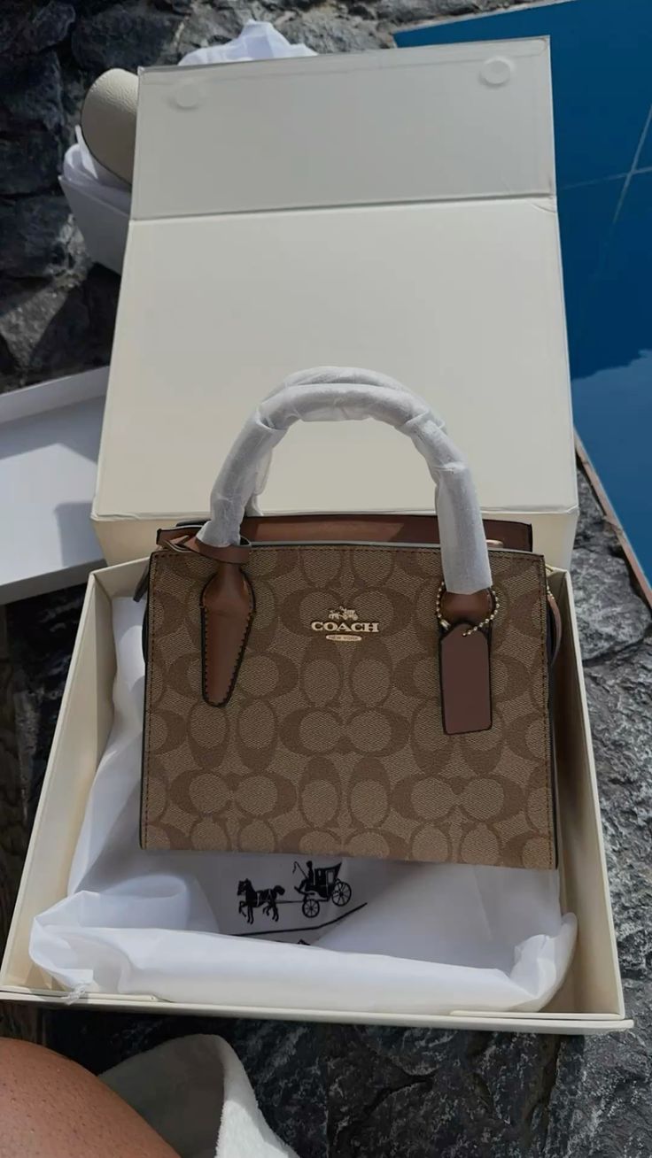 Classic Brown Signature Print hand Bag with Adjustable Strap