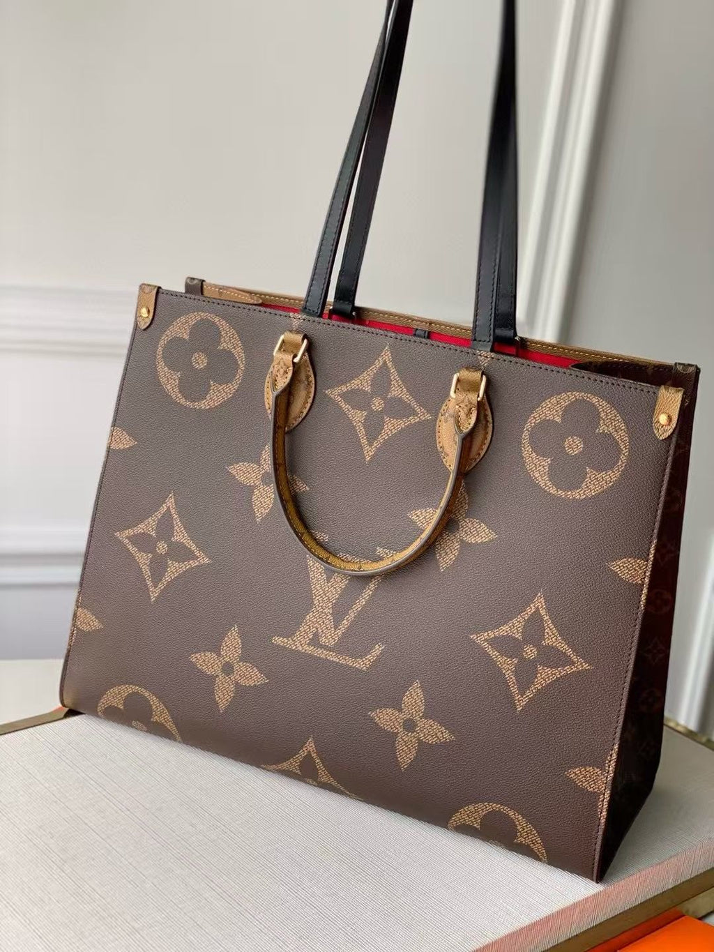 Classic Brown Monogram Structured Tote Bag