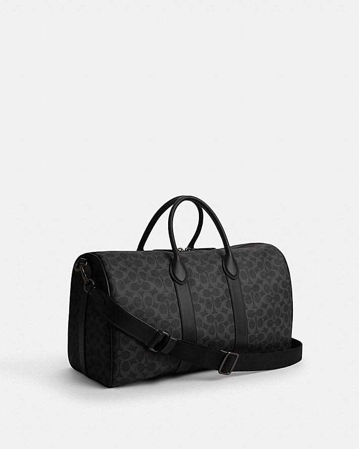 Classic Black Signature Print Travel & Duffle Bag