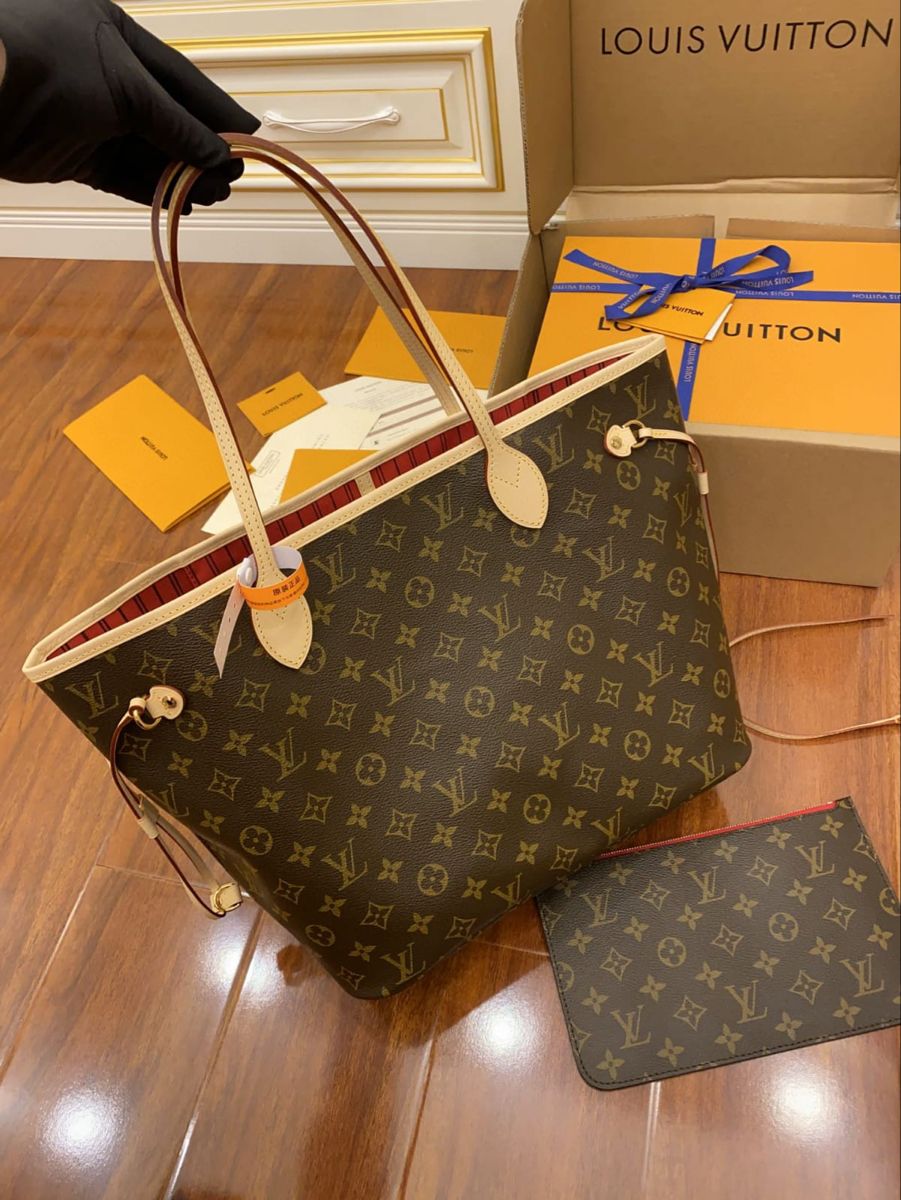 Classic Brown Monogram Tote Bag with Pouch