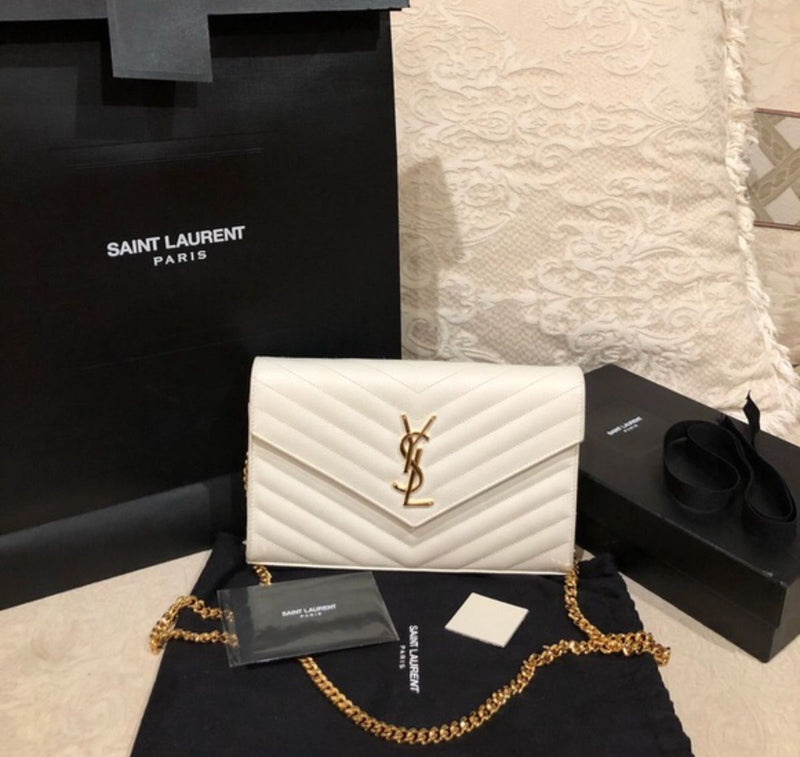 Luxury White Quilted Chain Shoulder Bag