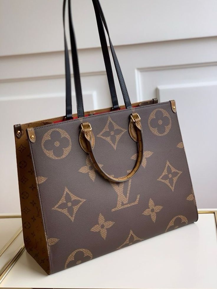 Classic Brown Monogram Structured Tote Bag