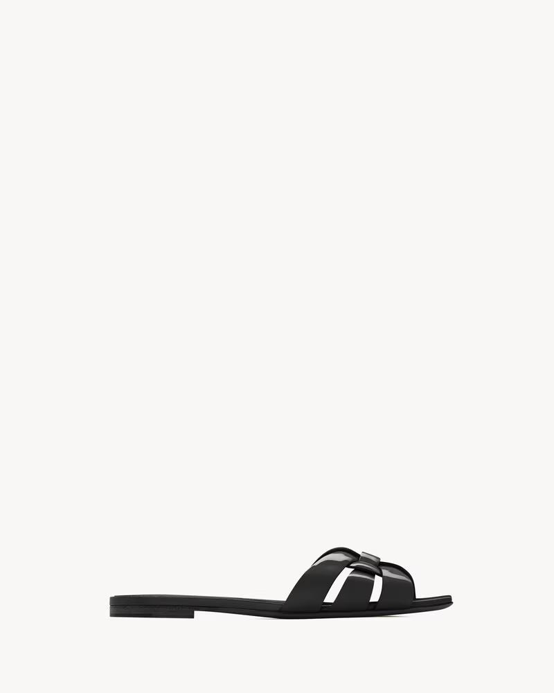 Elegant Black Bow Detail Slip-On Sandals