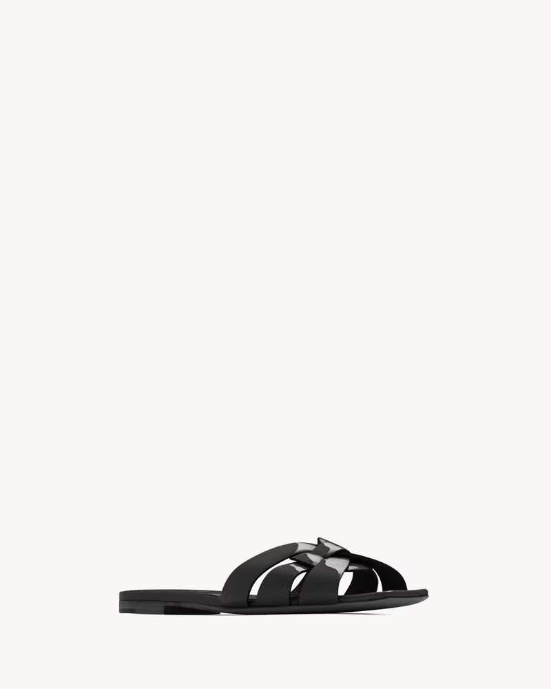 Elegant Black Bow Detail Slip-On Sandals