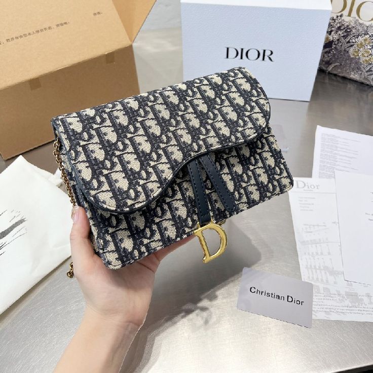 Elegant Dior Monogram Canvas Shoulder Bag with Gold-Tone Clasp