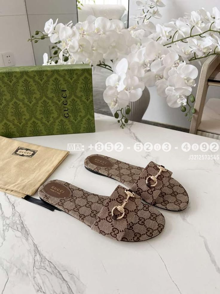 Women’s Beige GG Monogram Horsebit Slide Sandals
