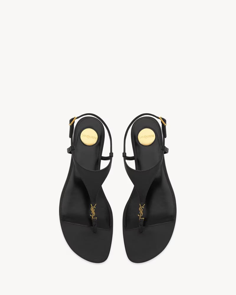 Elegant Black YSL-Inspired T-Strap Sandals for Women