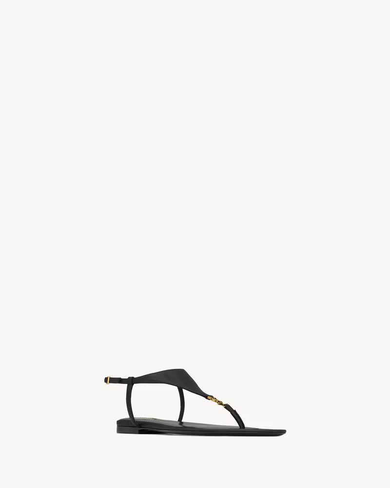 Elegant Black YSL-Inspired T-Strap Sandals for Women