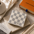 Premium Cream & Grey Checkerboard Multiple Wallet