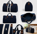Navy Blue Striped Travel & Duffle Bag