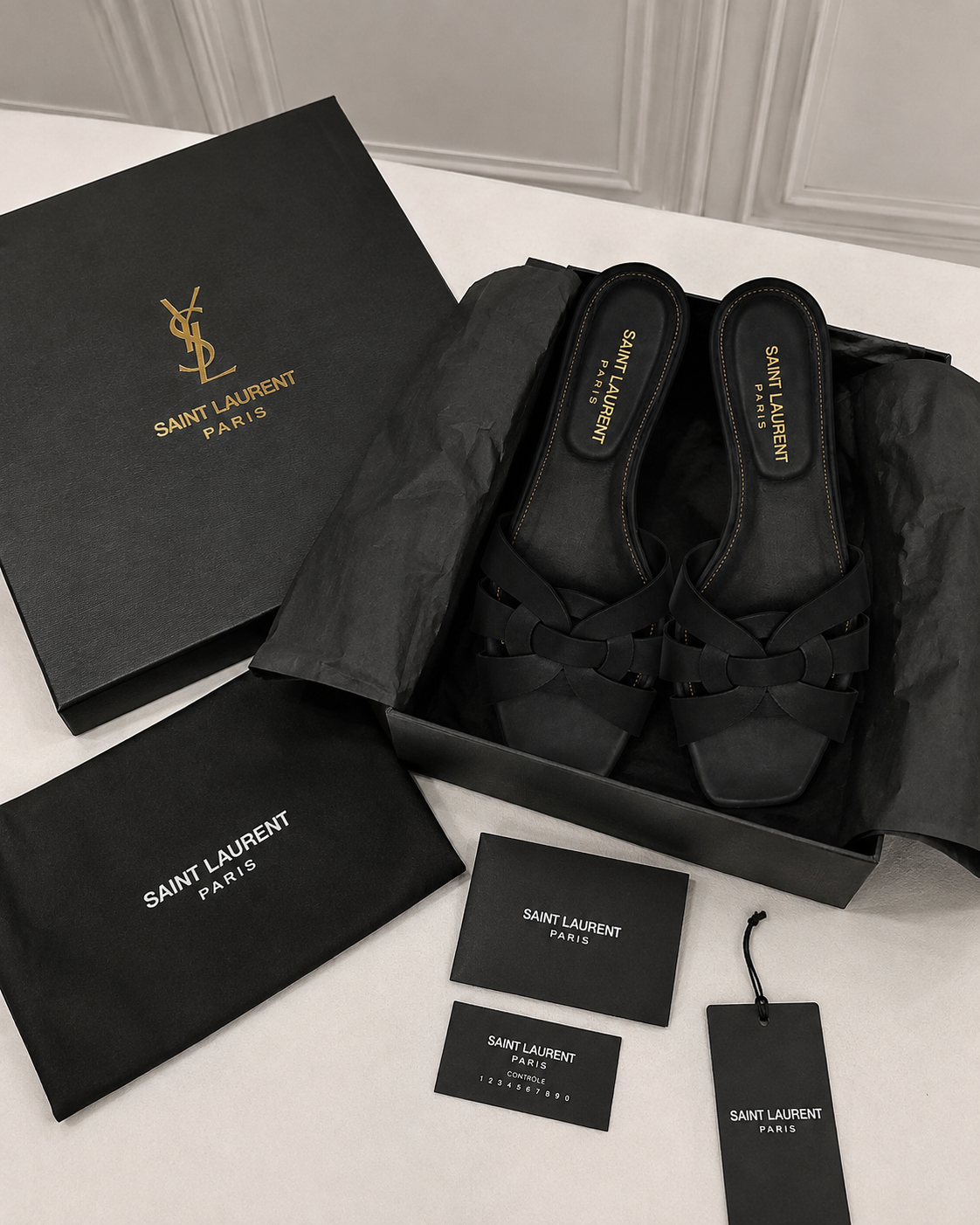 Elegant Black Bow Slide Sandals for Women