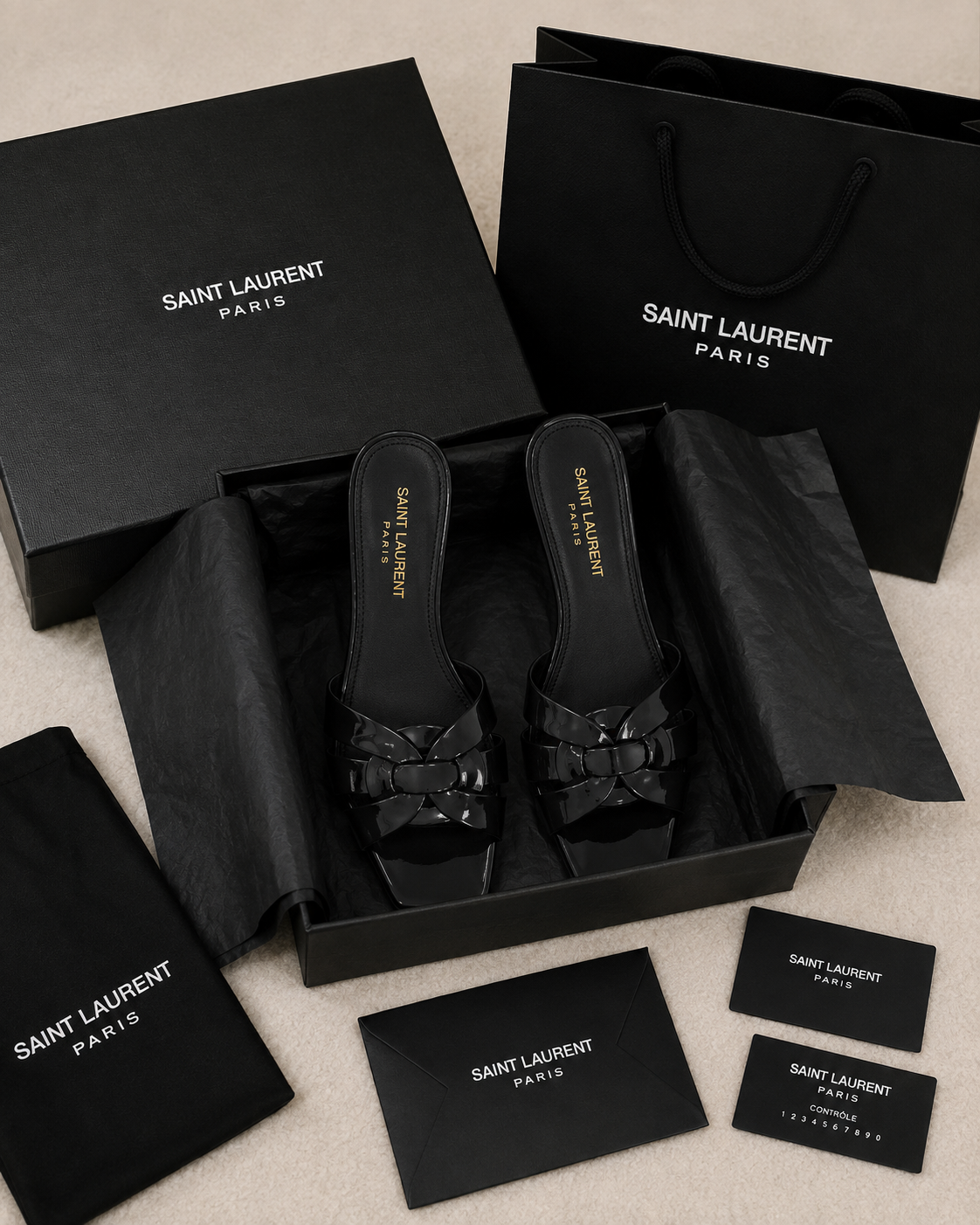Elegant Black Bow Detail Slip-On Sandals