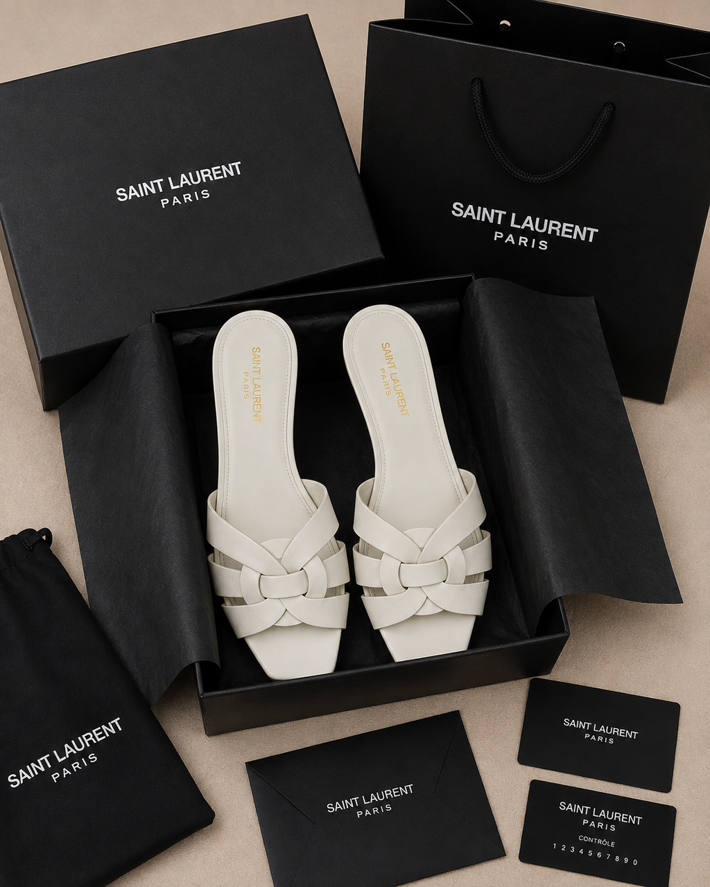 Elegant Ivory Bow Slide Sandals for Women