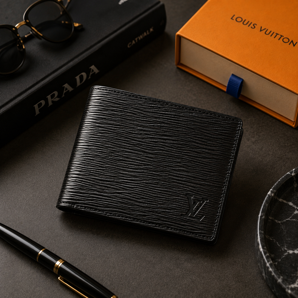 Premium Black Textured Multiple Wallet