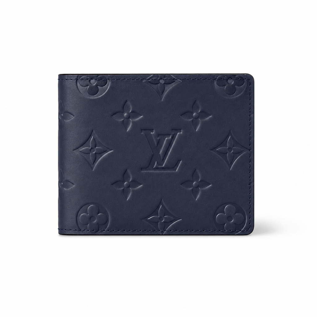 Men’s Luxury Black Embossed Monogram Wallet – Classic & Elegant
