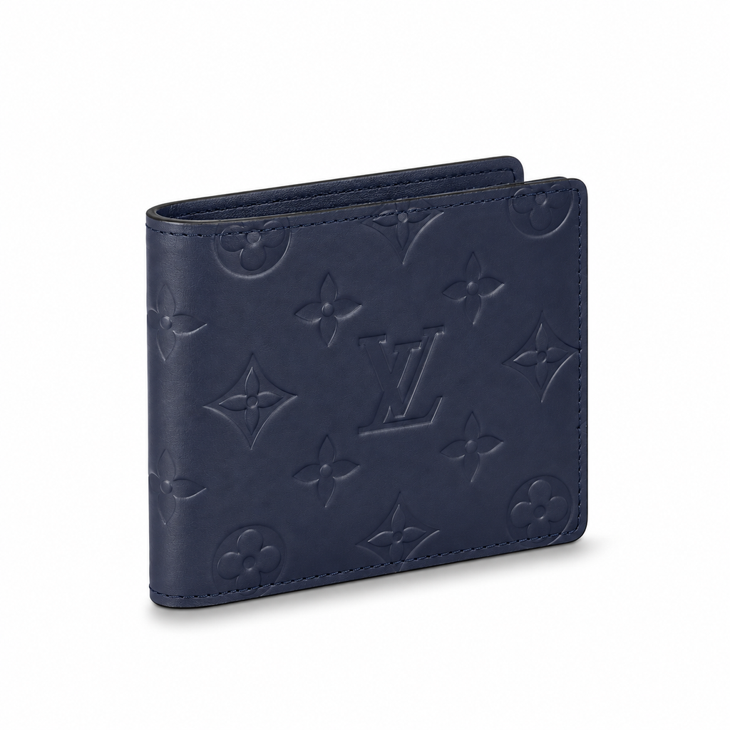 Men’s Luxury Black Embossed Monogram Wallet – Classic & Elegant