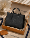 Black Monogram Luxury Tote Bag – Premium Handbag