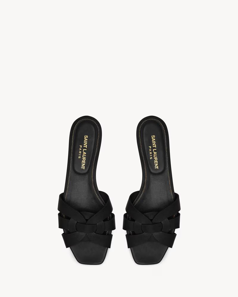 Elegant Black Bow Slide Sandals for Women