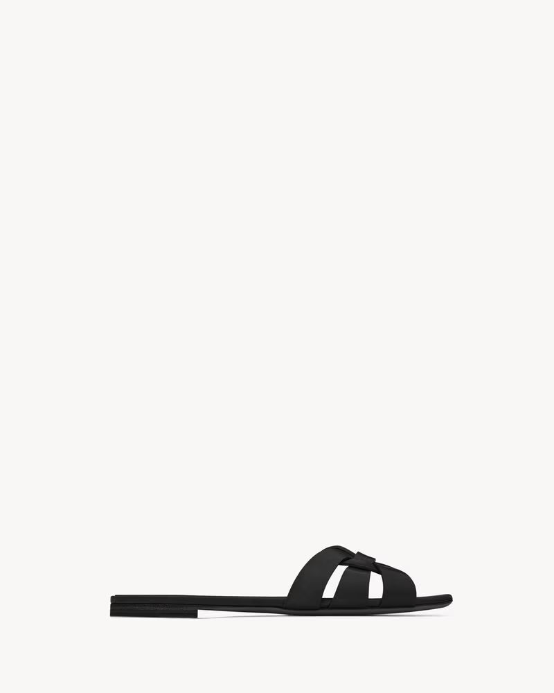Elegant Black Bow Slide Sandals for Women