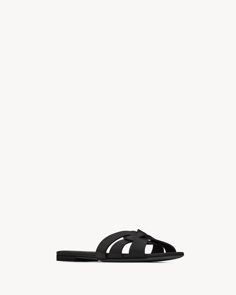 Elegant Black Bow Slide Sandals for Women