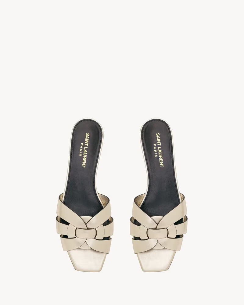 Elegant Cream Bow Slide Sandals for Women