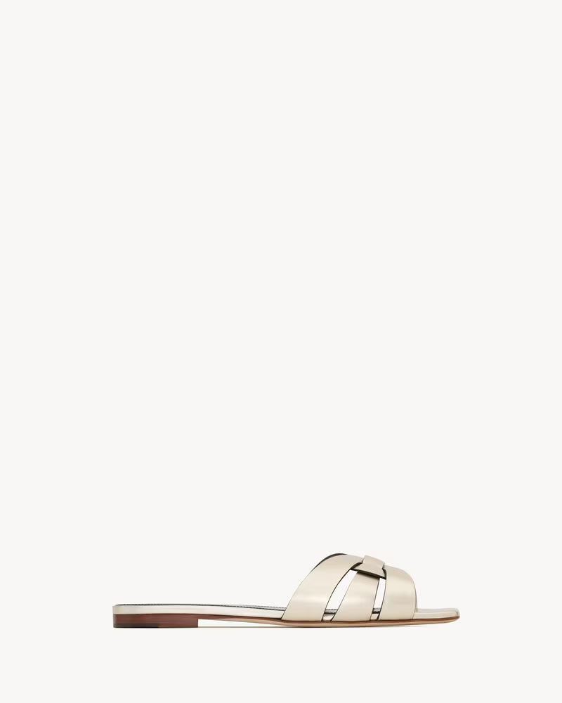 Elegant Cream Bow Slide Sandals for Women