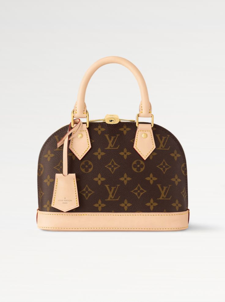 Brown Monogram Dome Handbag with Top Handles