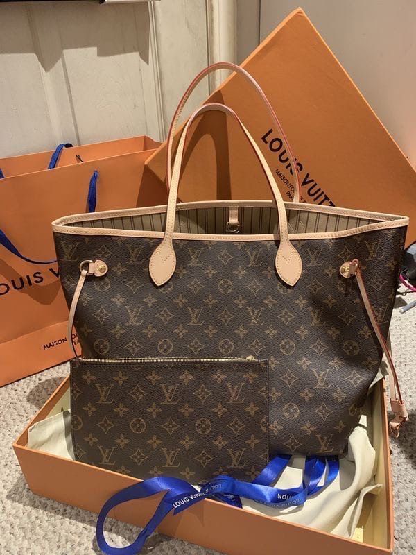 Classic Brown Monogram Tote Bag with Pouch