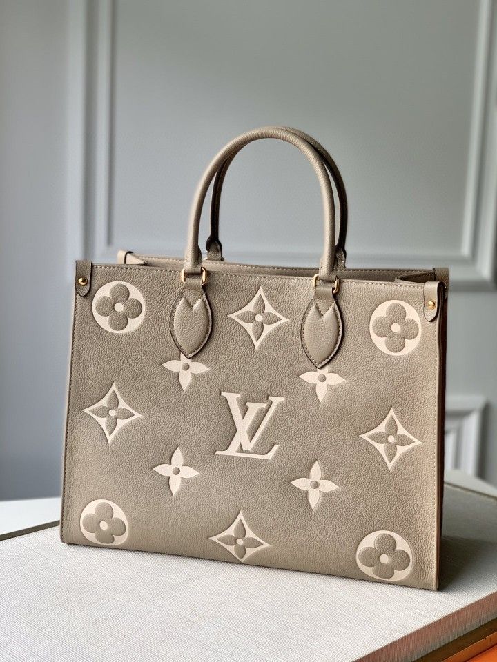 Taupe Monogram Structured Mini Tote Bag