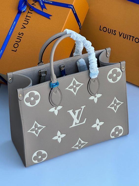 Taupe Monogram Structured Mini Tote Bag