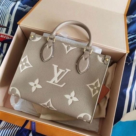 Taupe Monogram Structured Mini Tote Bag