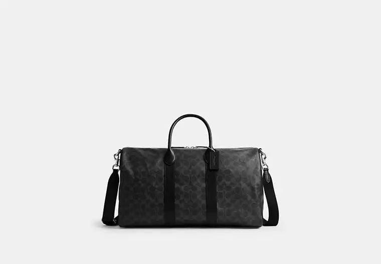 Classic Black Signature Print Travel & Duffle Bag