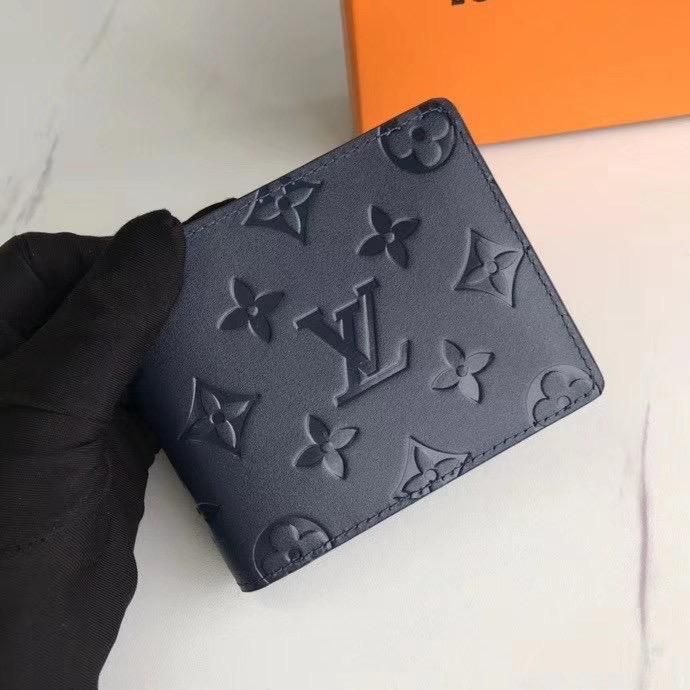 Men’s Luxury Black Embossed Monogram Wallet – Classic & Elegant