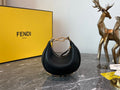 Elegant Black Belt Bag with Gold-Tone Letter Detailing