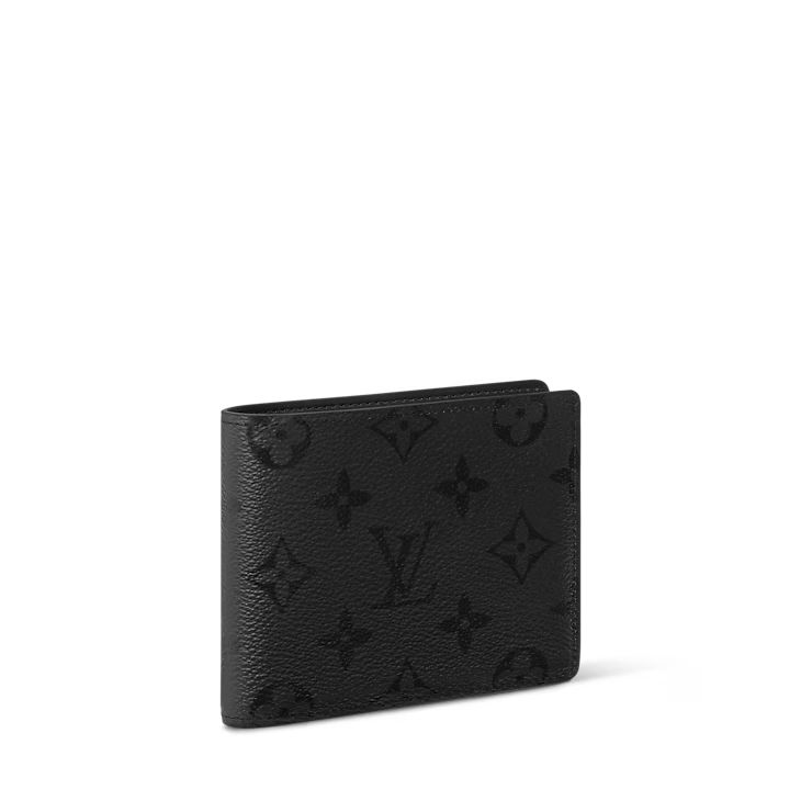 Premium Black Monogram Textured Bifold Wallet